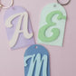 Stitched Letter Backpack Tag Personalized Acrylic Backpack tag Custom Initial Acrylic Keychain