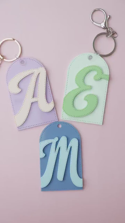 Stitched Letter Backpack Tag Personalized Acrylic Backpack tag Custom Initial Acrylic Keychain